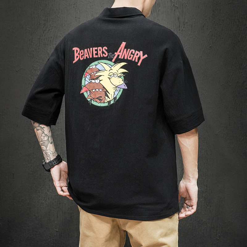 Cartoon printed Polo shirts for men - Image 4