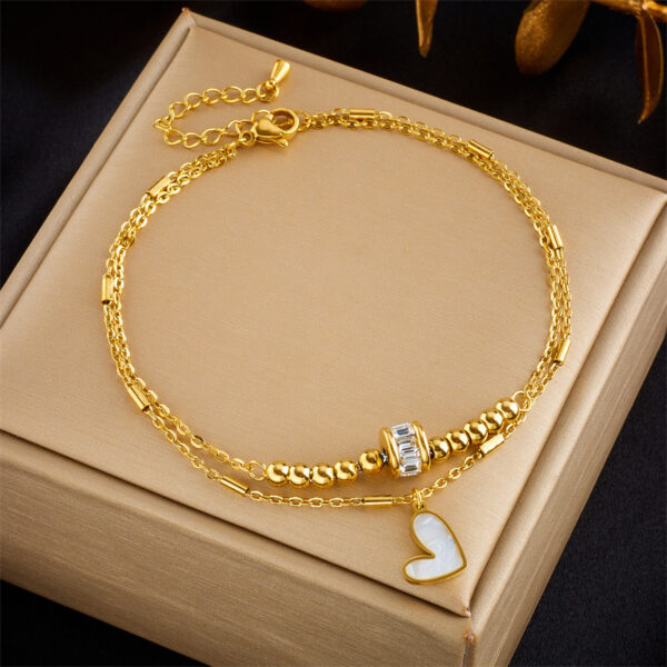 Fashion Jewelry Boho Classic Love Heart Ankle Chain Double Layer Chain Bracelet Anklet Charm Tassel Leg Chain On Foot Chain Women Party Jewelry Accessories - Image 5