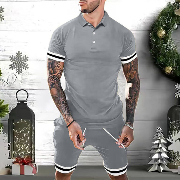 Short Sets 2 Piece Outfits Polo Shirt  For Men - Image 5