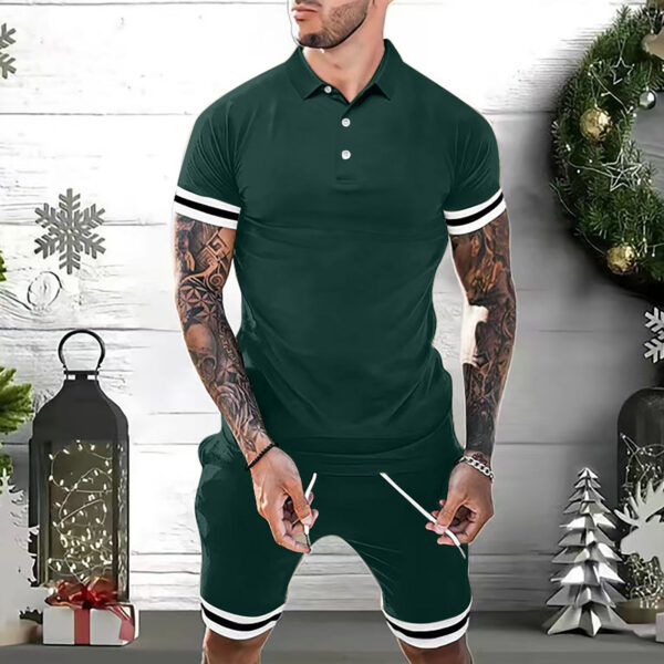 Short Sets 2 Piece Outfits Polo Shirt  For Men - Image 6