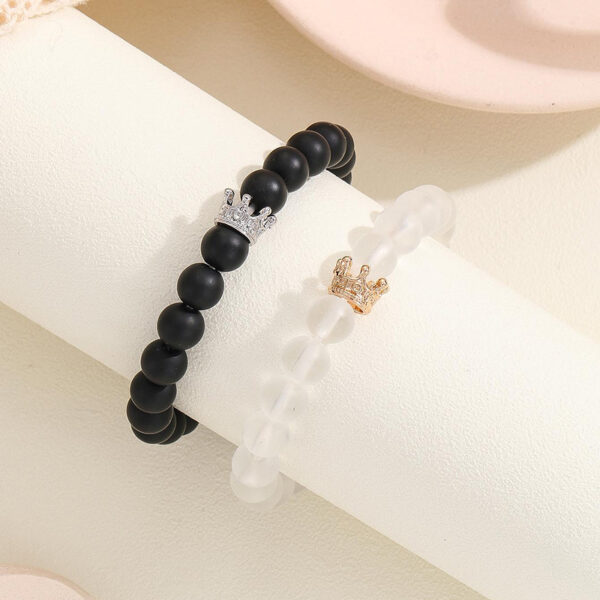 Fashion Jewelry 2pcs Handmade Crown Beaded Charms Bracelet Luminou Heart Glow In The Dark Couple Bracelet For Lover Men Women Fluorescent Gift - Image 10