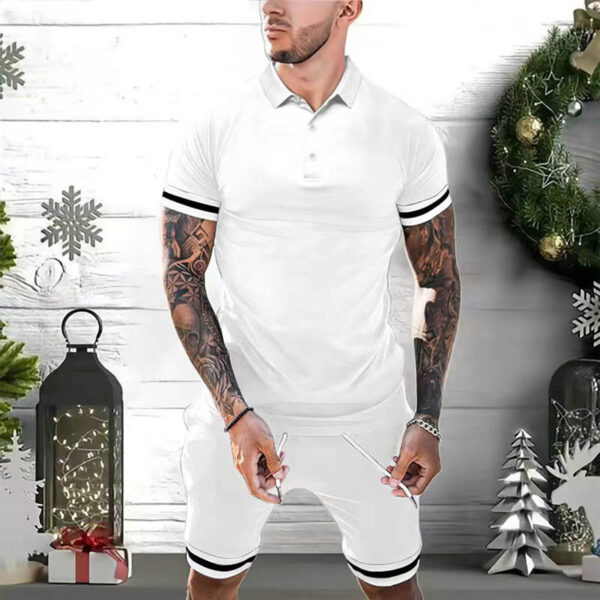 Short Sets 2 Piece Outfits Polo Shirt  For Men - Image 7