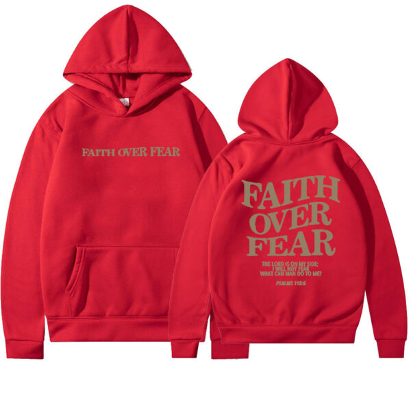 Faith Over Fear Christian Hoodie Christian Sweatshirt Jesus Hoodie Trendy Hoodie Bible Verse Shirt Unisex Aesthetic Clothes - Image 9