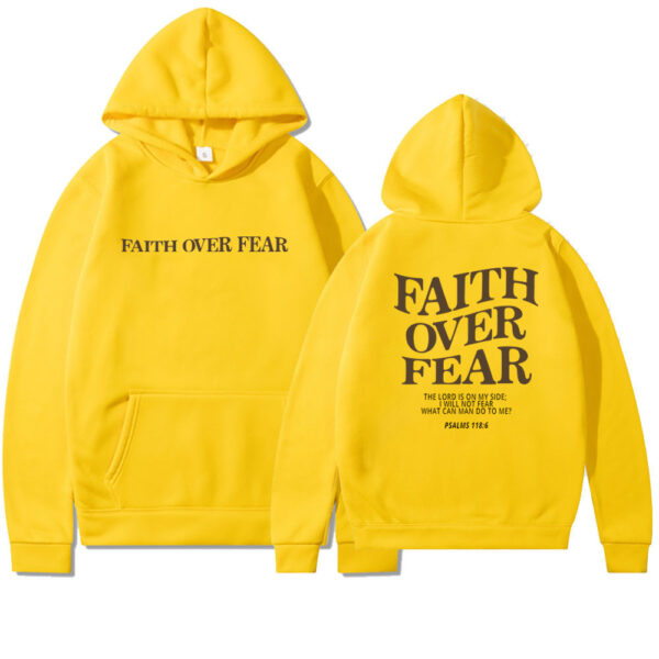 Faith Over Fear Christian Hoodie Christian Sweatshirt Jesus Hoodie Trendy Hoodie Bible Verse Shirt Unisex Aesthetic Clothes - Image 8