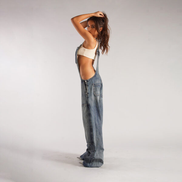 Y2K Zipper Denim  Jumpsuit Streetwear Jeans Pants - Image 7