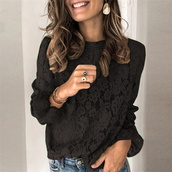 Hollow lace shirt womens clothing - Image 4